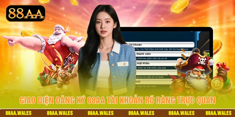 Giao diện đăng ký 88AA tài khoản rõ ràng trực quan